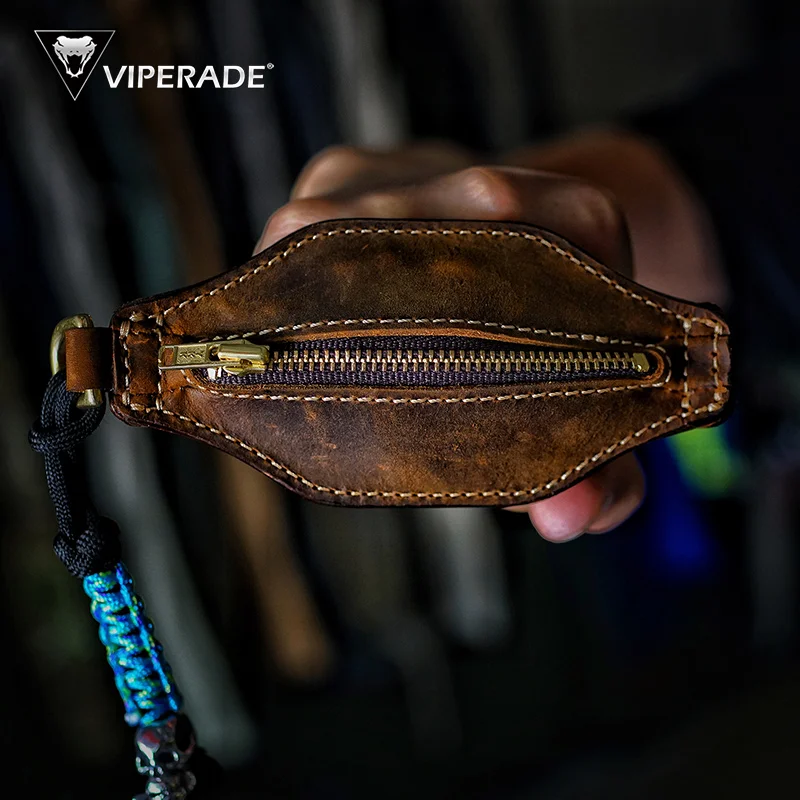 Appendix Carry Edc - ​ กระเป๋าสตางค์ VIPERADE PJ10 Slapjack, กระเป๋าใส่เหรียญหนังขนาดกะทัดรัดและที่ใส่กุญแจพร้อมซิปสำหรับผู้ชายสำหรับพกพาในชีวิตประจำวัน