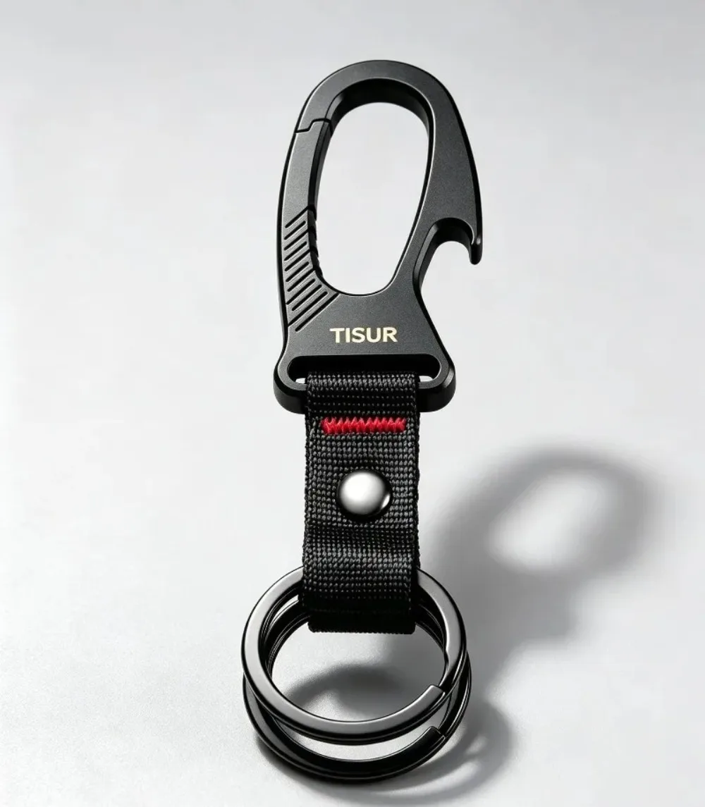 Edc Carry Clip - พวงกุญแจคาราบิเนอร์ไทเทเนียมพร้อมเครื่องมืออเนกประสงค์, ที่เปิดขวดพกพา, พวงกุญแจ EDC, อุปกรณ์พกพาสำหรับใช้งานกลางแจ้ง