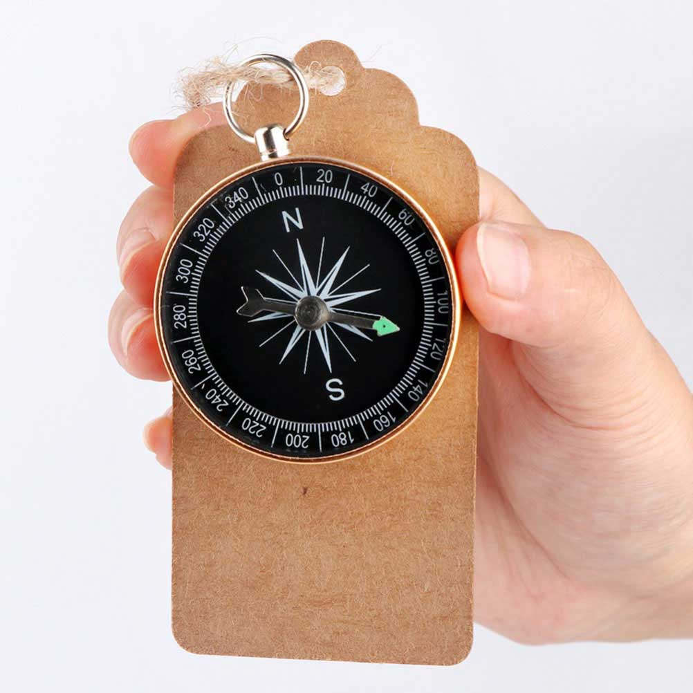 Compass Keychain Mini - เข็มทิศโลหะดีไซน์ทันสมัย 6 ชิ้น ขนาดเล็กพกพาสะดวก เหมาะสำหรับเป็นของชำร่วยงานแต่งงาน ของตกแต่งกระเป๋าและพวงกุญแจ