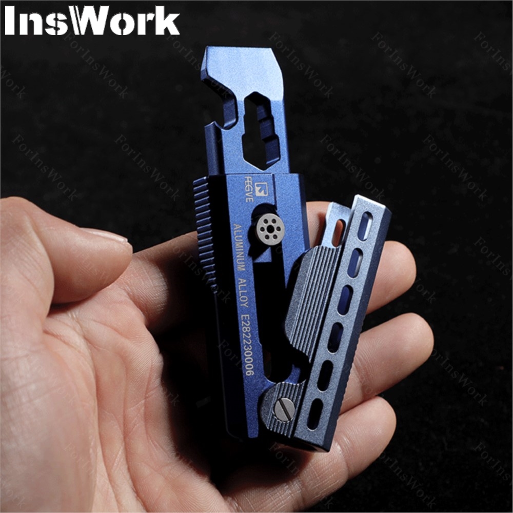 Edc Carry Piece - FEGVE ที่เปิดขวดเหล็กโลหะผสมไทเทเนียม EDC ที่เปิดขวดเครื่องมืออเนกประสงค์เครื่องมือพกพากลางแจ้งของเล่น Relief ความเครียด