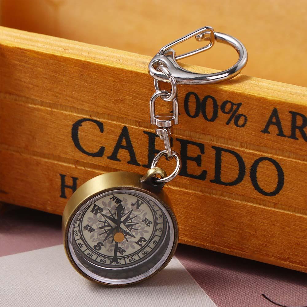 เข็มทิศพกพาขนาดเล็ก สีทอง วัสด - Compass Keychain Mini บทวิจารณ์และราคา