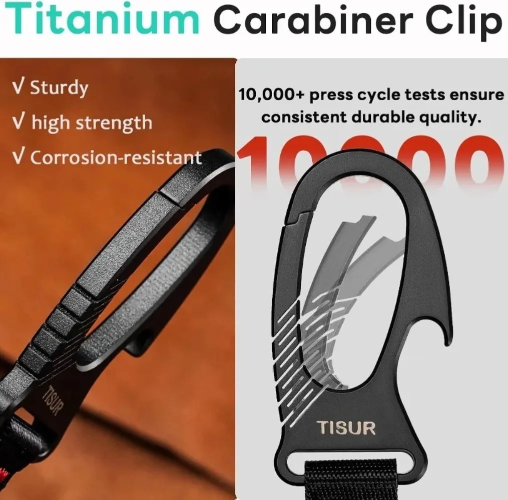 พวงกุญแจคาราบิเนอร์ไทเทเนียมพร - Edc Carry Clip บทวิจารณ์และราคา